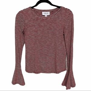 Highline Collective | Red Bell Sleeve Striped Top